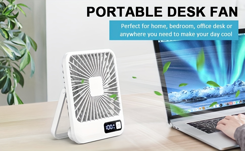   mini desktop fan usb charging portable fan square shape 1800mah rechargeable cruise fan powerful wind   portable cooling fan   suitable for home   and outdoor travel details 0