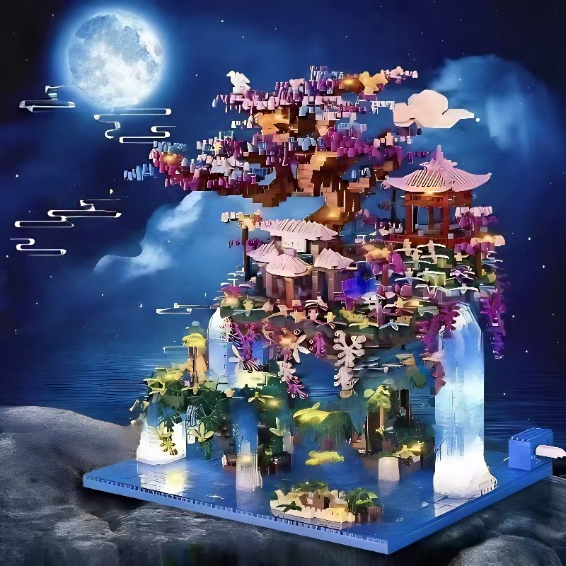 Creative Fairy Tower Handheld Building Blocks Toy ABS Material