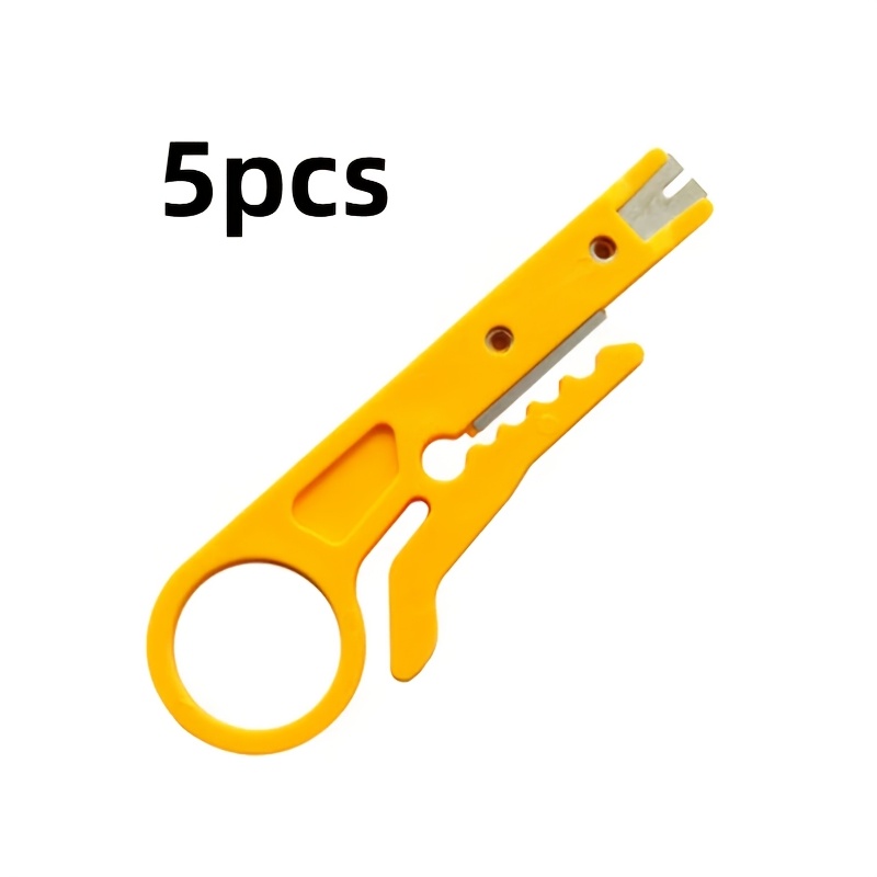 TEMU 5pcs Wire Strippers, Mini Wire Knives, Crimping Tools, Network Cable Crimpers, Small Yellow Knives, Wire Stripping Tools, Wire Stripper Knife,