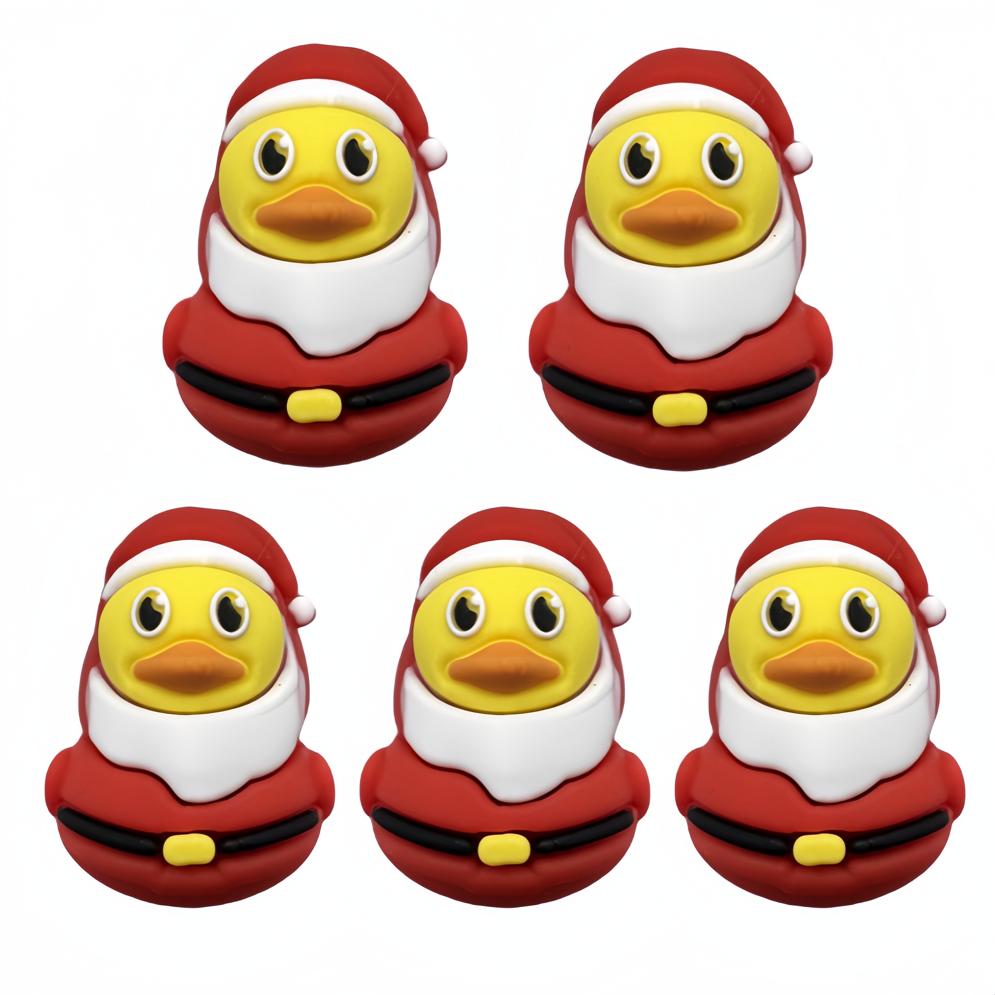 

5pcs Silicone Duck Beads For Jewelry Making, Christmas Duck Themed Silicone Loose Beads Assortment For Diy Crafts, Beading, Pen Decoration, And Keychain Accessories