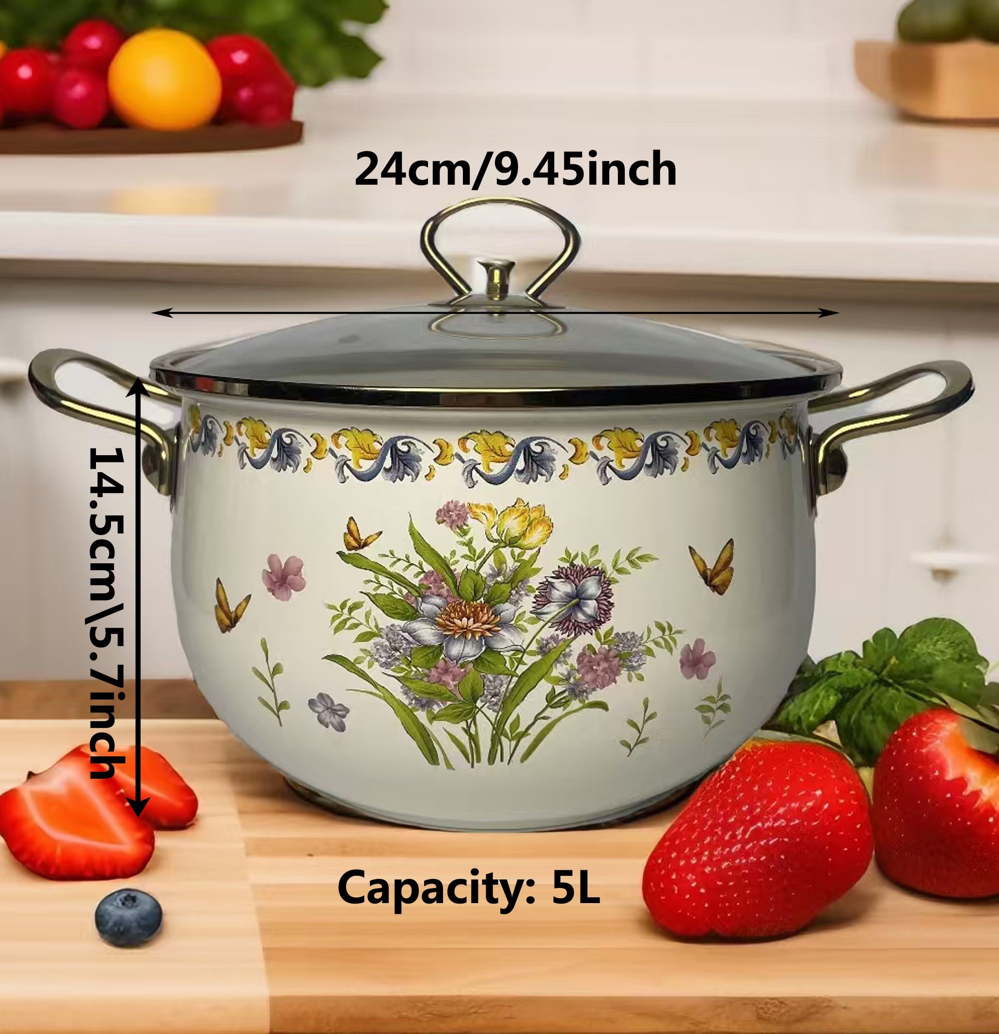 enamel   with lid large capacity vintage   thickened enamel soup pot with dual handles for   details 6