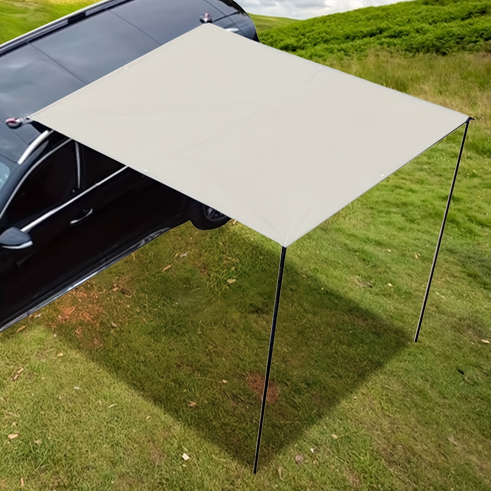 1pc vehicle side sunshade portable camping awning outdoor travel car tent suv sunshade durable canopy adjustable height suitable for road trips and picnics