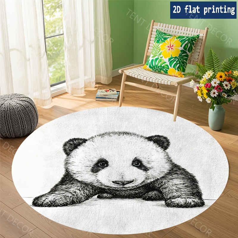 1pc round rug mat   drawing rug mat machine washable floor carpet for living room bedroom   daily home decoration stylish aesthetic holiday decoration   in multiple sizes