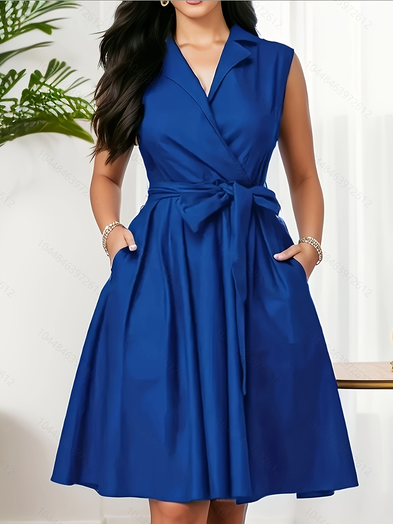 plus size womens plus size elegant notch collar dress wide - Temu