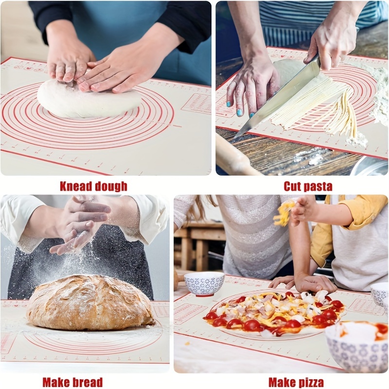 1pc silicone pastry mat non slip baking mat with measurements multifunctional silicone baking sheet reusable dough rolling mat pie crust mat kneading mats placement mats baking tools kitchen stuff details 0