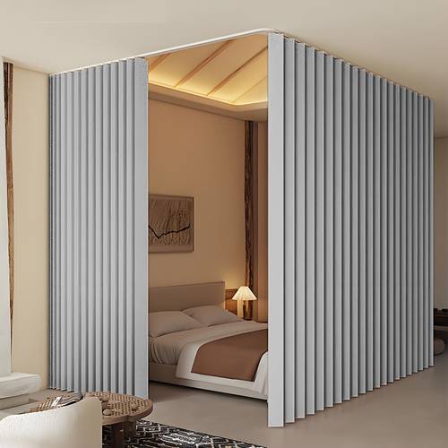cortina de puerta plegable con separador, beige, elegante, de gran tamaño, para , y bonita para decoración , y de guardar