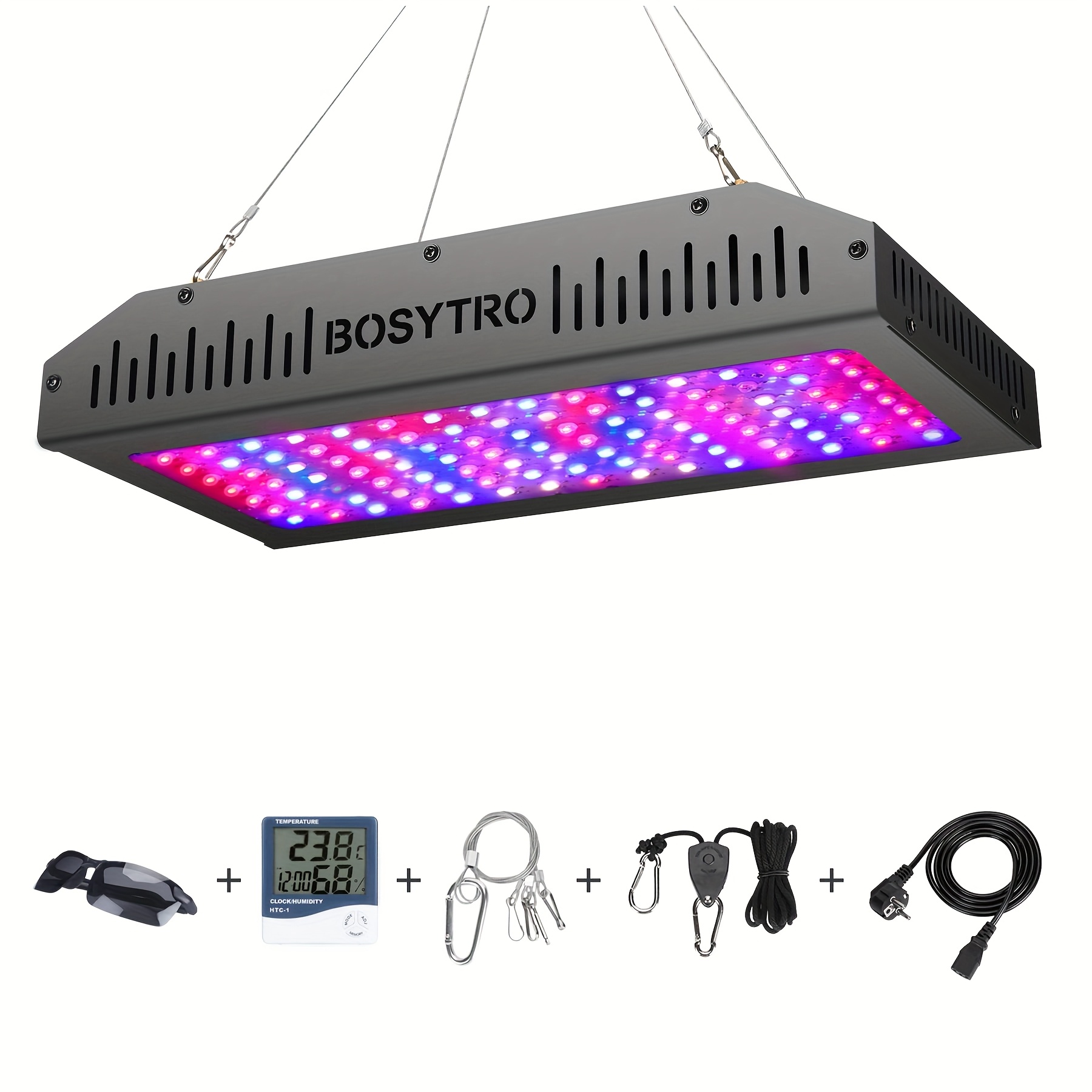 

Bosytro 1200w Full Led Kit - Dual-chip Bridgelux/, Ideal For Indoor Plants, Hydroponics, Vegetables & Flowers With Adjustable Stand, Humidity & Temperature Control, And Eu Plug