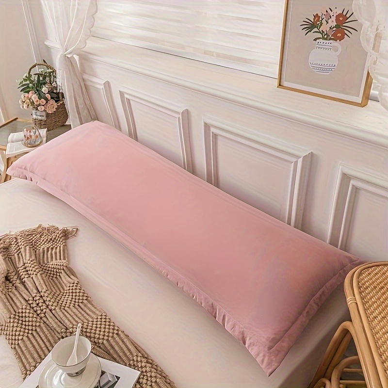 TEMU Plain Color Pillowcase Without Insert, Soft And Breathable Full-body Pillow Cover, High-quality Envelope Style Protector For Bedroom Sofa Home