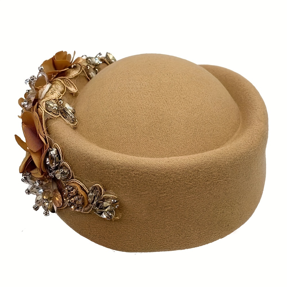 retro british felt headscarf hat womens church derby - Temu  display picture 1