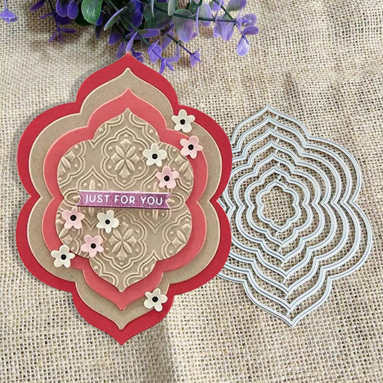 TEMU 1pc Multiple Lace Shapes Metal Cutting Dies, Diy Scrapbooking Embossing Stencil, Handmade Greeting Card Decoration Die Cutting Tool, Gift Card