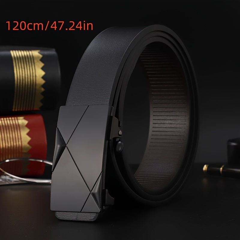 

1pc Men's Stylish Belt With Automatic Alloy Buckle, Classic Fashionable Belt For Men, Ideal Choice For Gifts