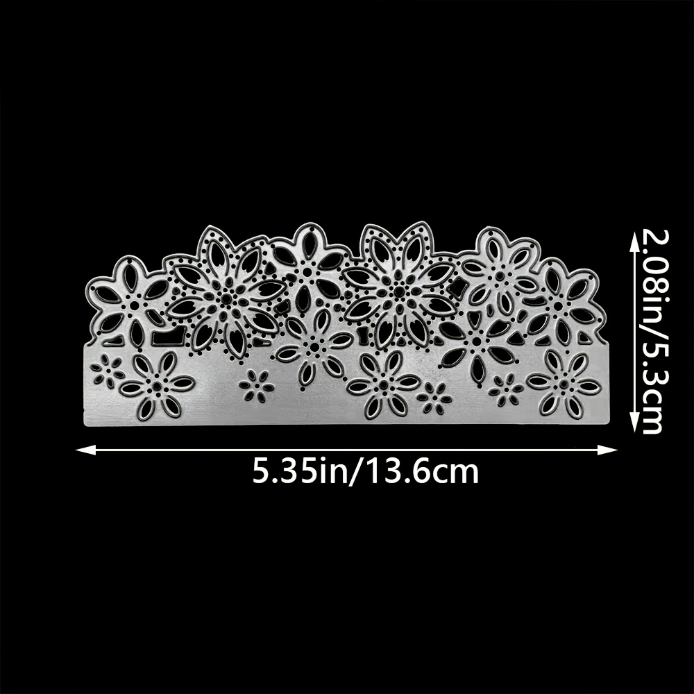 TEMU Découpes Métalliques Bordure Fleurs Feuilles - Pochoirs de Découpe Feuilles Printanières et Fleurs pour Scrapbooking DIY, Album Décoratif,