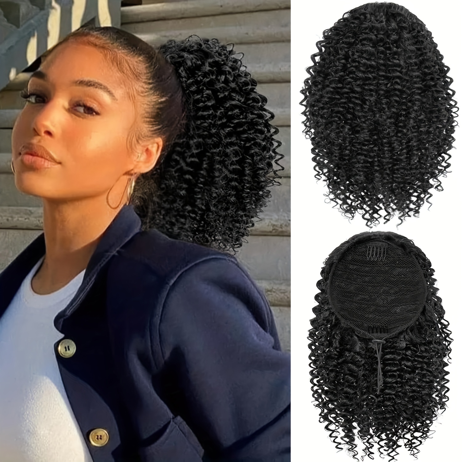 Rosmile Afro Pferdeschwanz – Kurzer Lockiger Pferdeschwanz Für Natürlichen Look