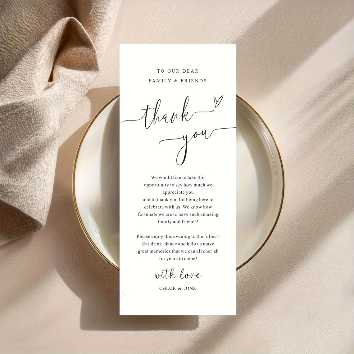 TEMU Personalized Thank You Cards Wedding Invitations Table Decor Welcome Note Cards Birthday Party Supplies For Guests