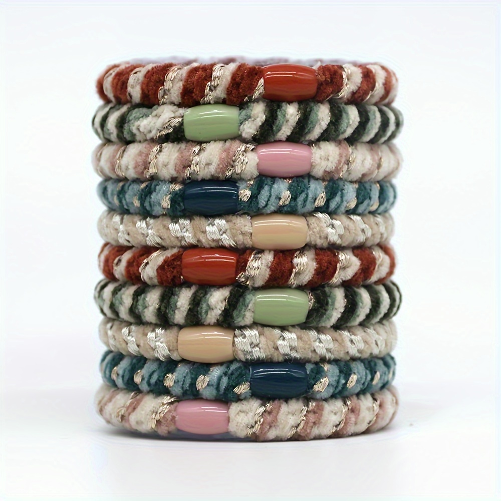 

5 pièces/10 pièces Élastiques pour cheveux de mode féminine - , Élastique et Durables pour tous les âges