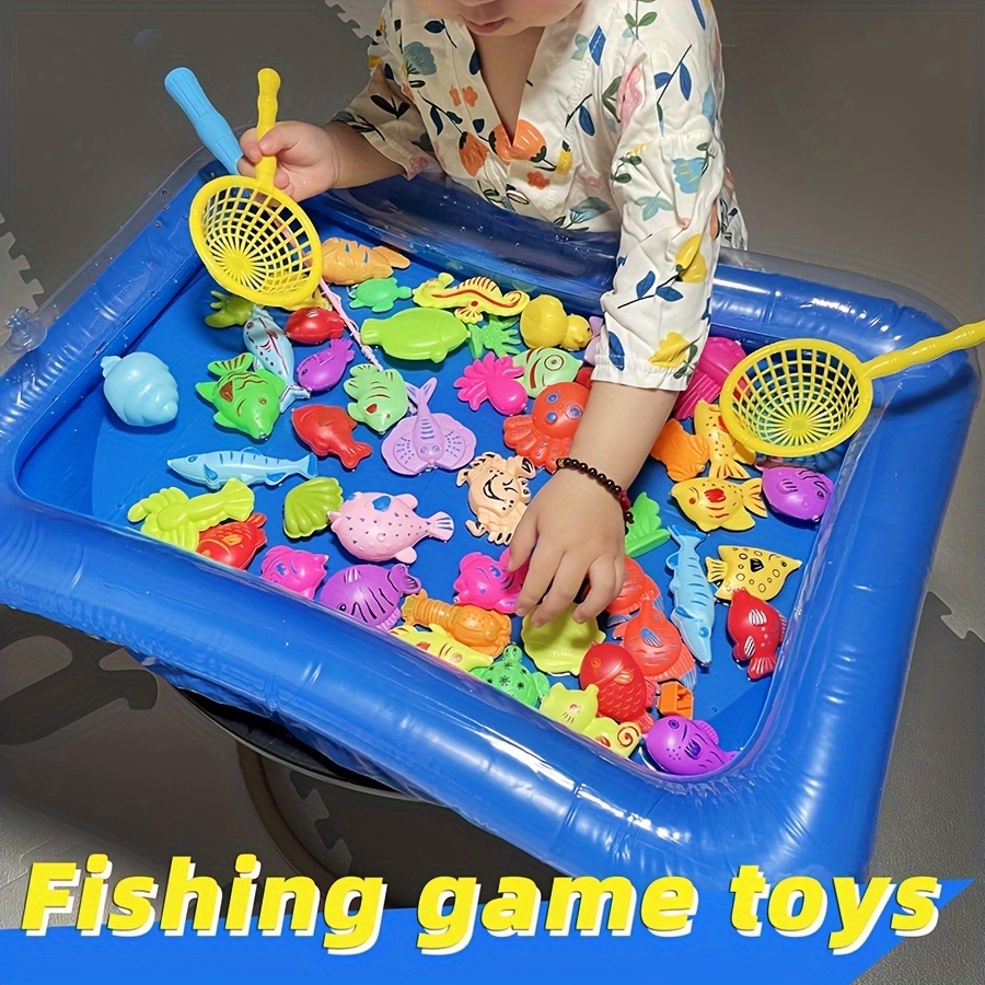 

water Whiz" Inflatable Fishing Game For Kids Ages 3-6 - Perfect For Bath Time, Indoor & Outdoor Fun With 2 Players