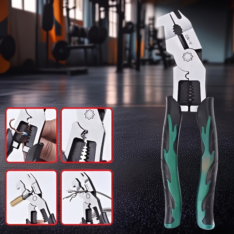 heavy duty vanadium steel pliers with non slip jaws multi functional wire cutter shear stripping pressing screwing tool resistant slip resistant grip for industrial home use no construction wire cutting tool tool durable construction Product details 4