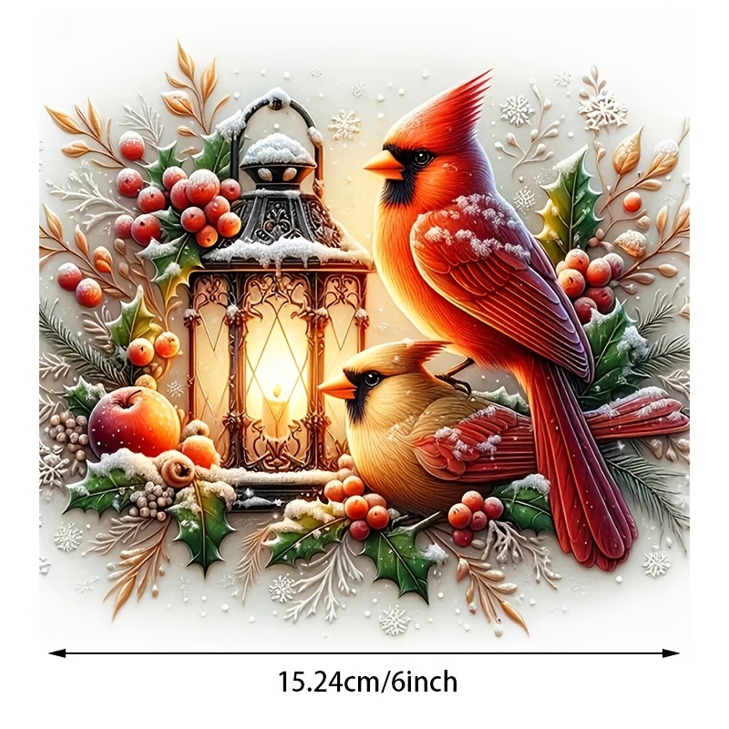 TEMU 6-inch Realistic Cartoon Winter Snow Scene Vinyl Sticker With Bird And - Suitable For Cars, Trucks, Motorcycles, Windows, Walls - Self-adhesive