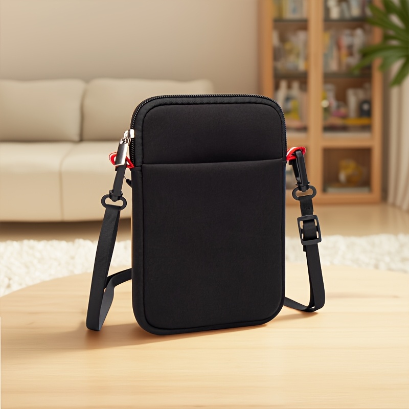 Crossbody Phone Lanyard Bag - Lightweight Pouch with Anti-Scratch Technology, Card Slot, And Key Holder | Zipper Closure for Smartphones (Available in Fuchsia, Pink, And Black)
