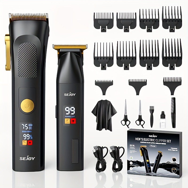 

Professional Hair Clippers For Men, Cordless Hair Cutting Clippers And Set With Led Display, Rechargeable Haircut Machine For Household And Barbers, Ideal Gifts For Men