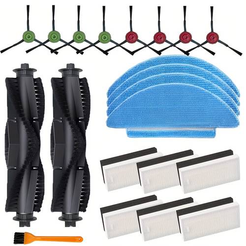 imagen del artículo 21 piezas de repuesto para accesorios de aspiradoras robot , l8000/ sl60d/ l6 nex/ q6 se: 2 cepillos , 8 , 6 filtros, 4 paños de fregado y 1 herramienta
