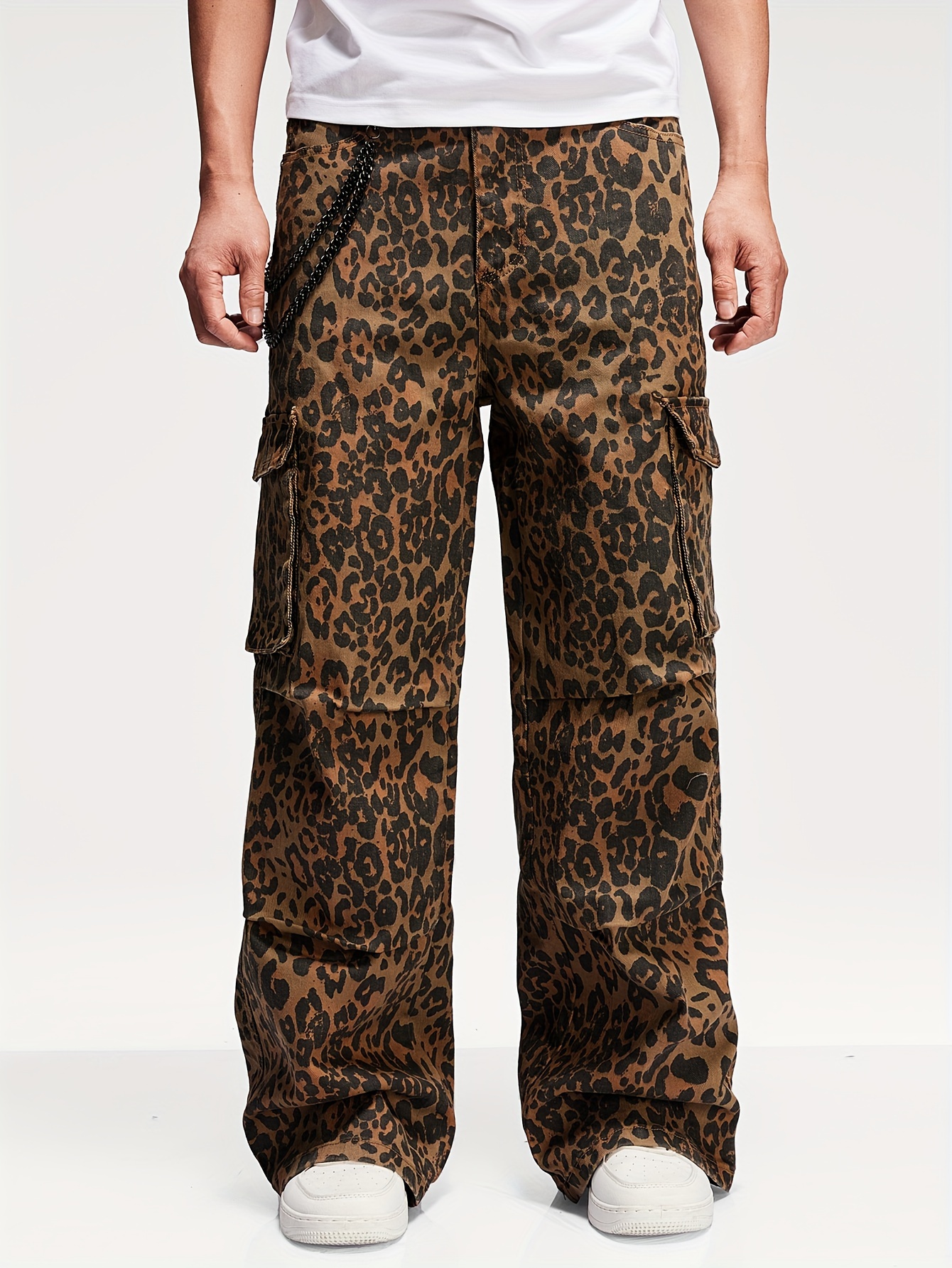 Cargo Pants Leopard Jeans Men *'S Leopard Print Jeans, Cotton