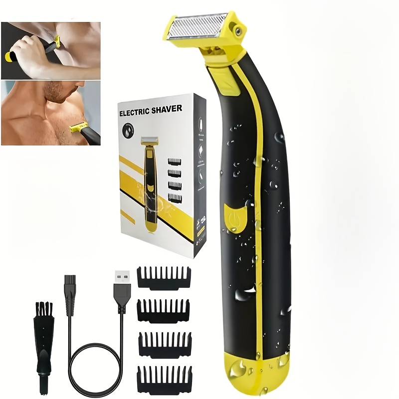 TEMU 1pc Rechargeable Electric Shaver For Men, Washable Beard & Body Trimmer, Electric Razor, Gifts For Men