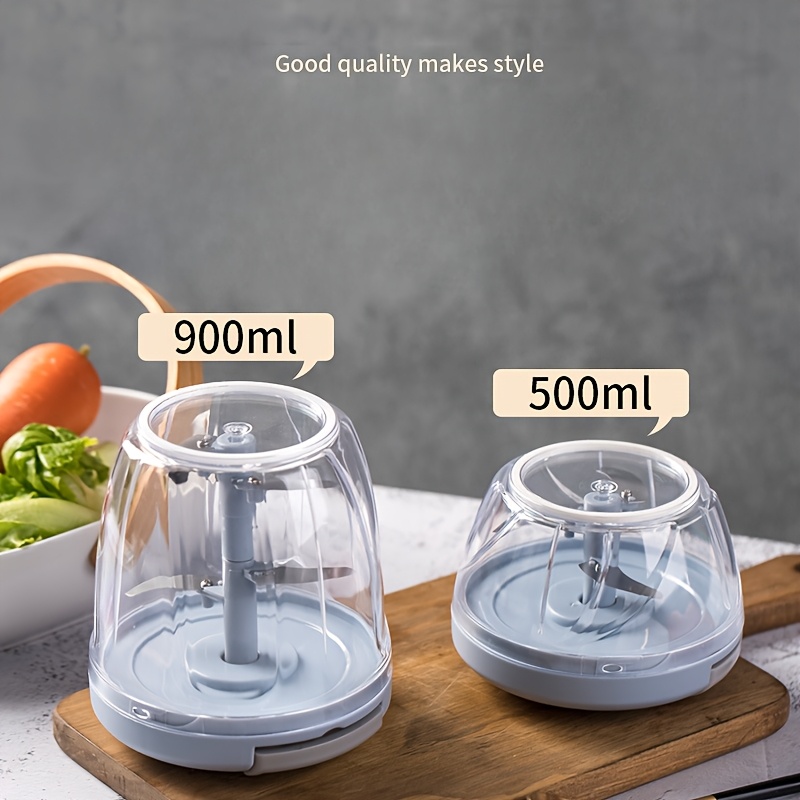 1pc   abs manual meat grinder 500 900ml rotary garlic press vegetable onion chopper kitchen cooking accessory no power required details 0