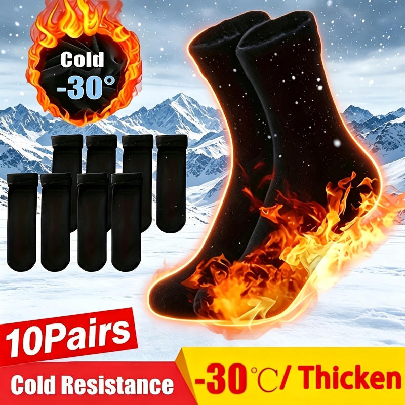 TEMU Confezione da 10 di calzini termici invernali unisex adatti per , calzini da a met� polpaccio in tessuto , uso interno/esterno a di freddo, set