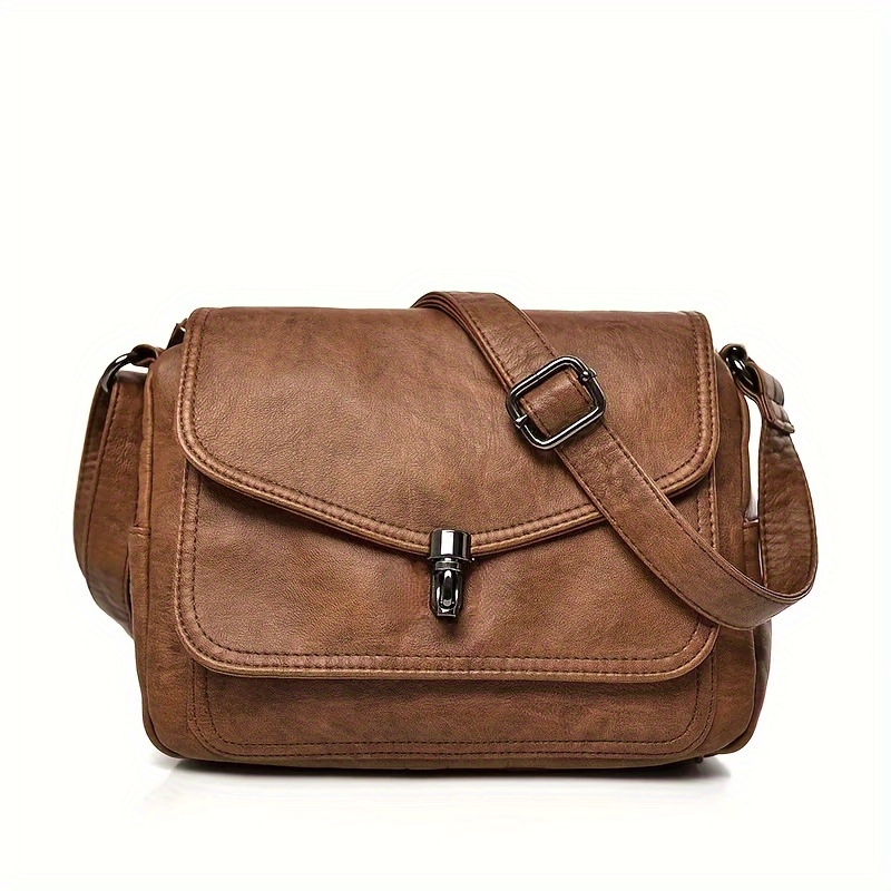 

Leather Crossbody Bag For Women - Chic With Multiple Compartments, Zip Closure, And Adjustable Strap | Fashionable Western Mom Bag, Small Crossbody Bag