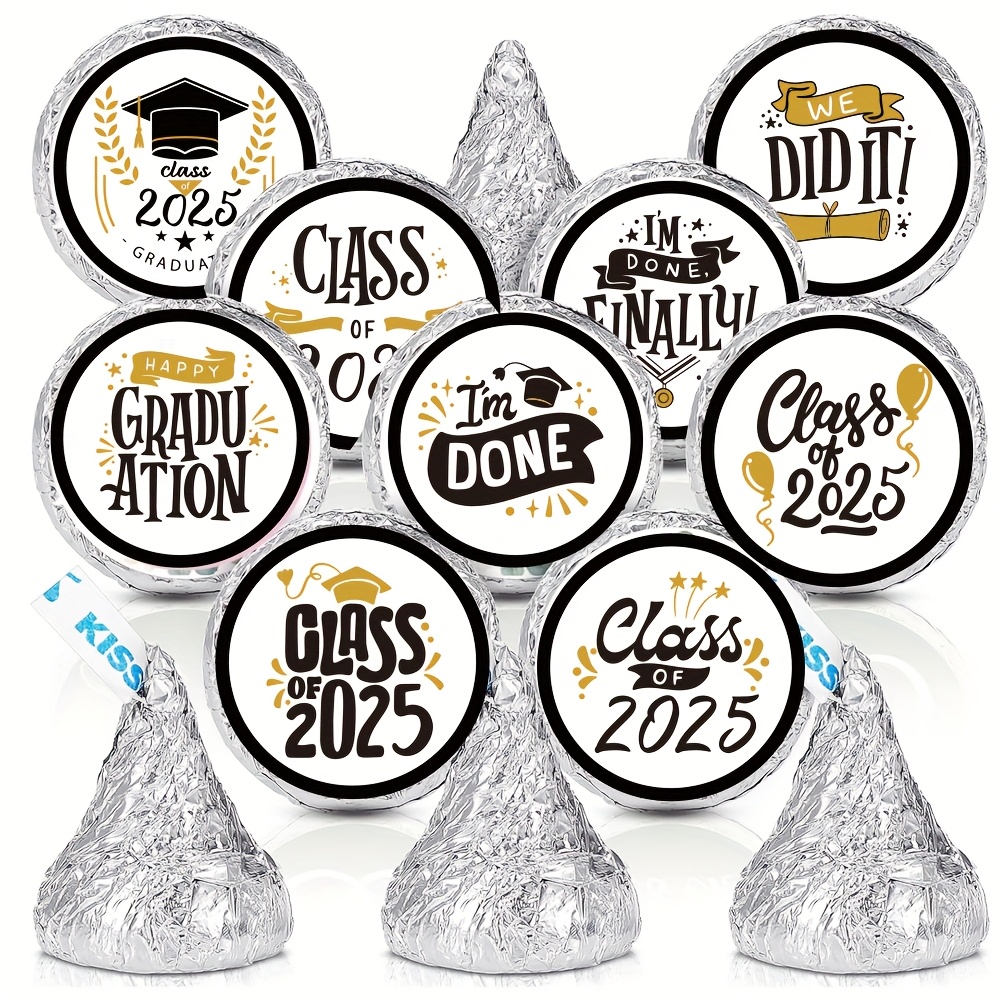 

10pcs Season Stickers In Golden & Black - Candy, Party Decorations & Gifts | Versatile Use For Christmas, New Year, Valentine's, & Father's Day, Weddings
