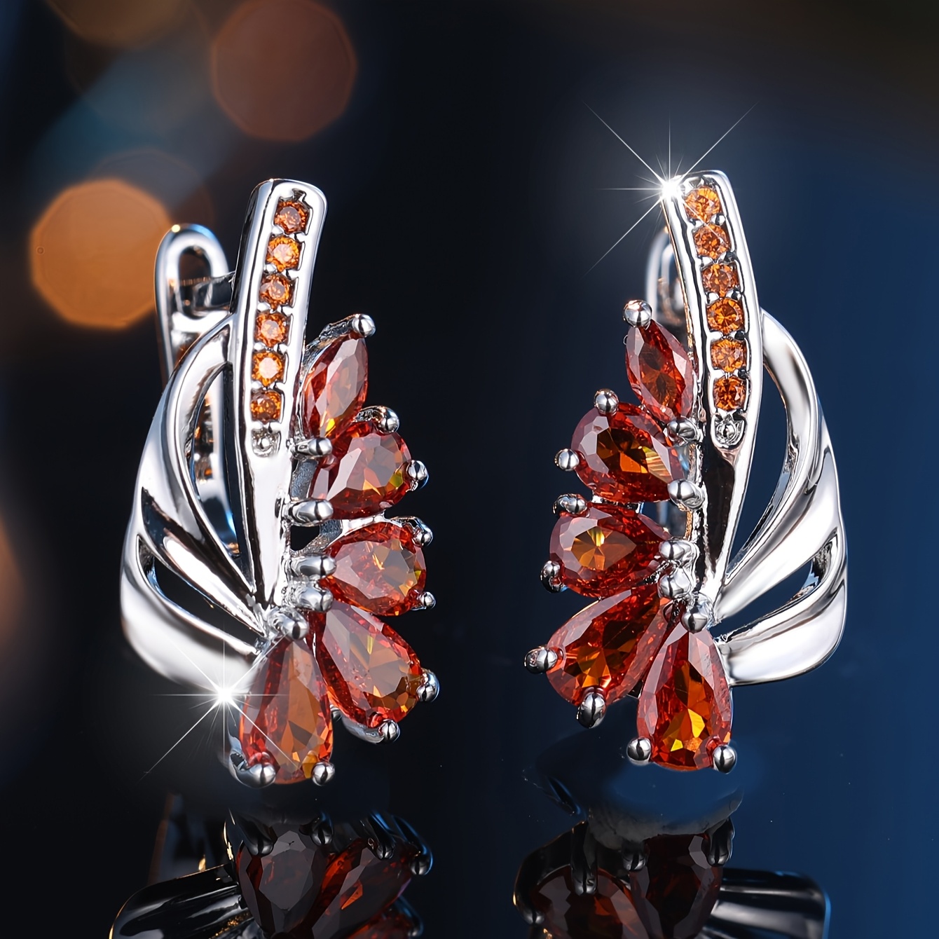 Women's Luxurious Elegant Drop Earrings with Synthetic Zirconia