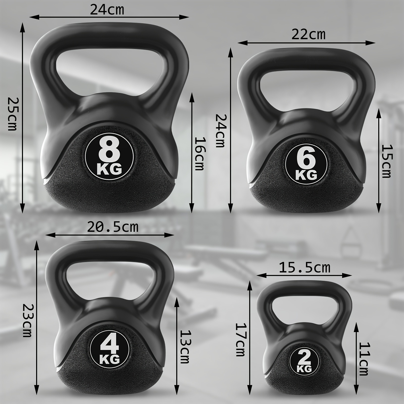 Bseckoo Us Multi-functional Integrated Kettlebell Set (2/4/6/8kg) - Complete Home Gym Strength Training Equipment With Durable Anti-slip Design For The Kettlebell