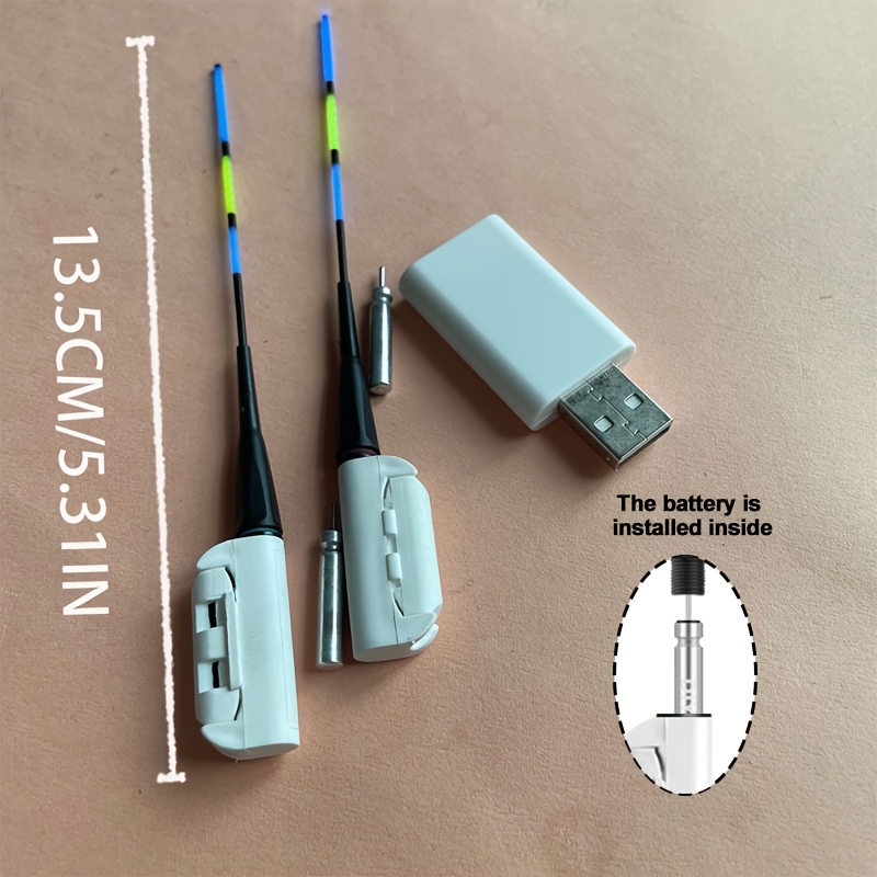 TEMU 5pcs Set (2 Bite-activated Color Changing Glow Stick Indicator Lights + 2 Rechargeable Batteries + 1 Charger), , Sensitive And Glow Sticks For