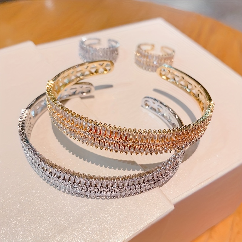 Gold butterfly flower bracelet and ring set