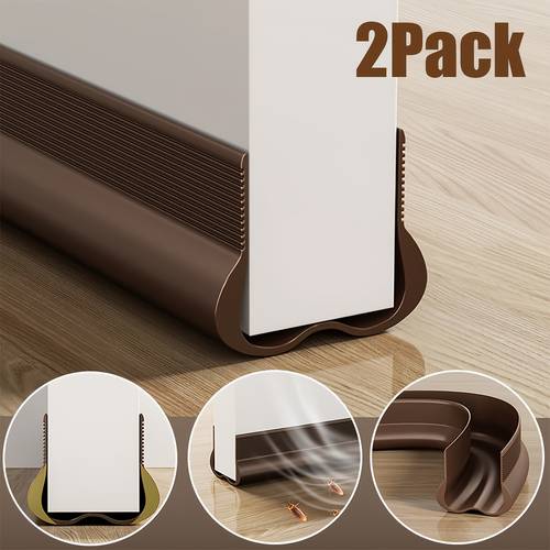 2 pack door seal silent sealing strip with blocks drafts and bugs minimizes door friction for effortless opening easy for home office