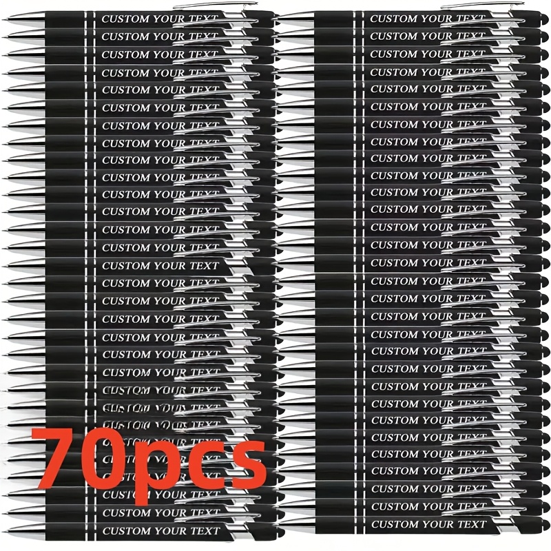 

[70pcs Custom Engraved Ballpoint Pens] 70pcs Custom Engraved Ballpoint Pens, Personalized And Name, , Non-washable, No Printing, For , Promotions, And