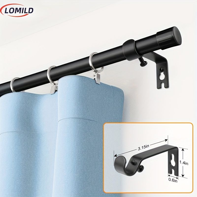 

Lomild Heavy-duty Metal Curtain Rod Set With Brackets - Adjustable Length For Small Window, Modern Minimalist Style, Wall Mount Installation - Ideal For Grommet, Tab Top, And Loop Curtains - 1pc