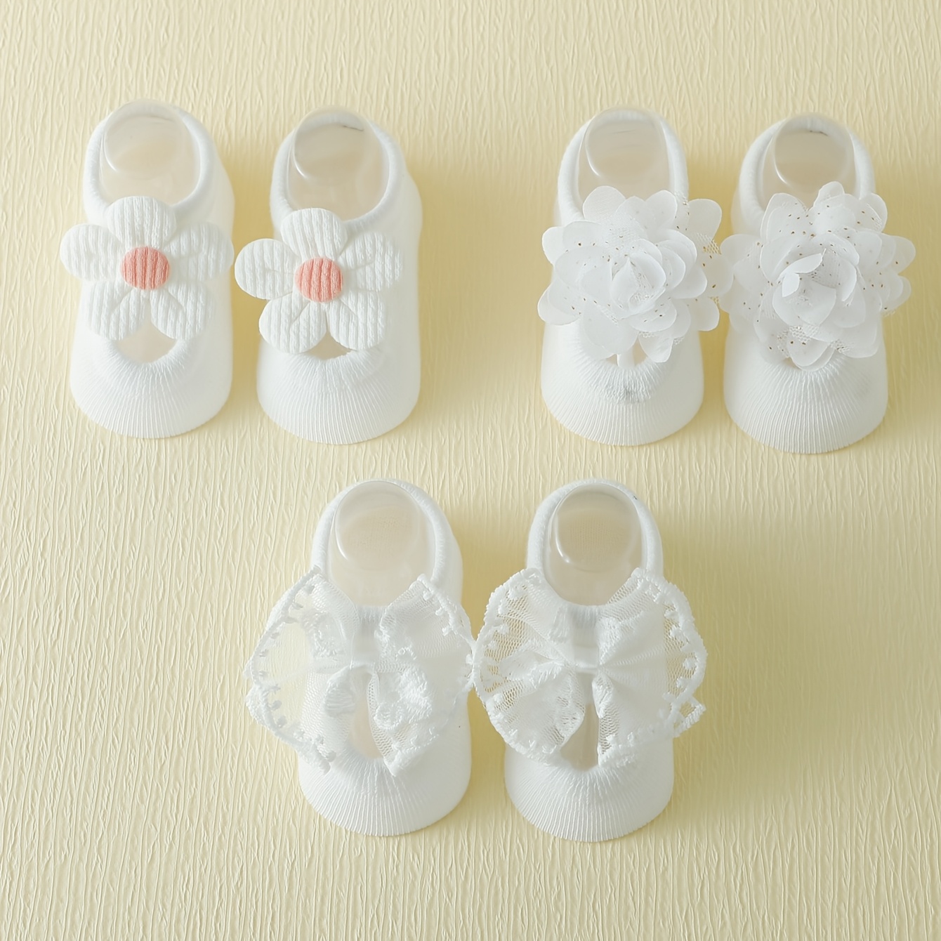 E-shop 3 Paar Ganzjahres Baby Socken, Atmungsaktiv, Schweißabsorbierend, Rutschfest, Geeignet für Neugeborene, für Geburtstag, , Schweißresistent
