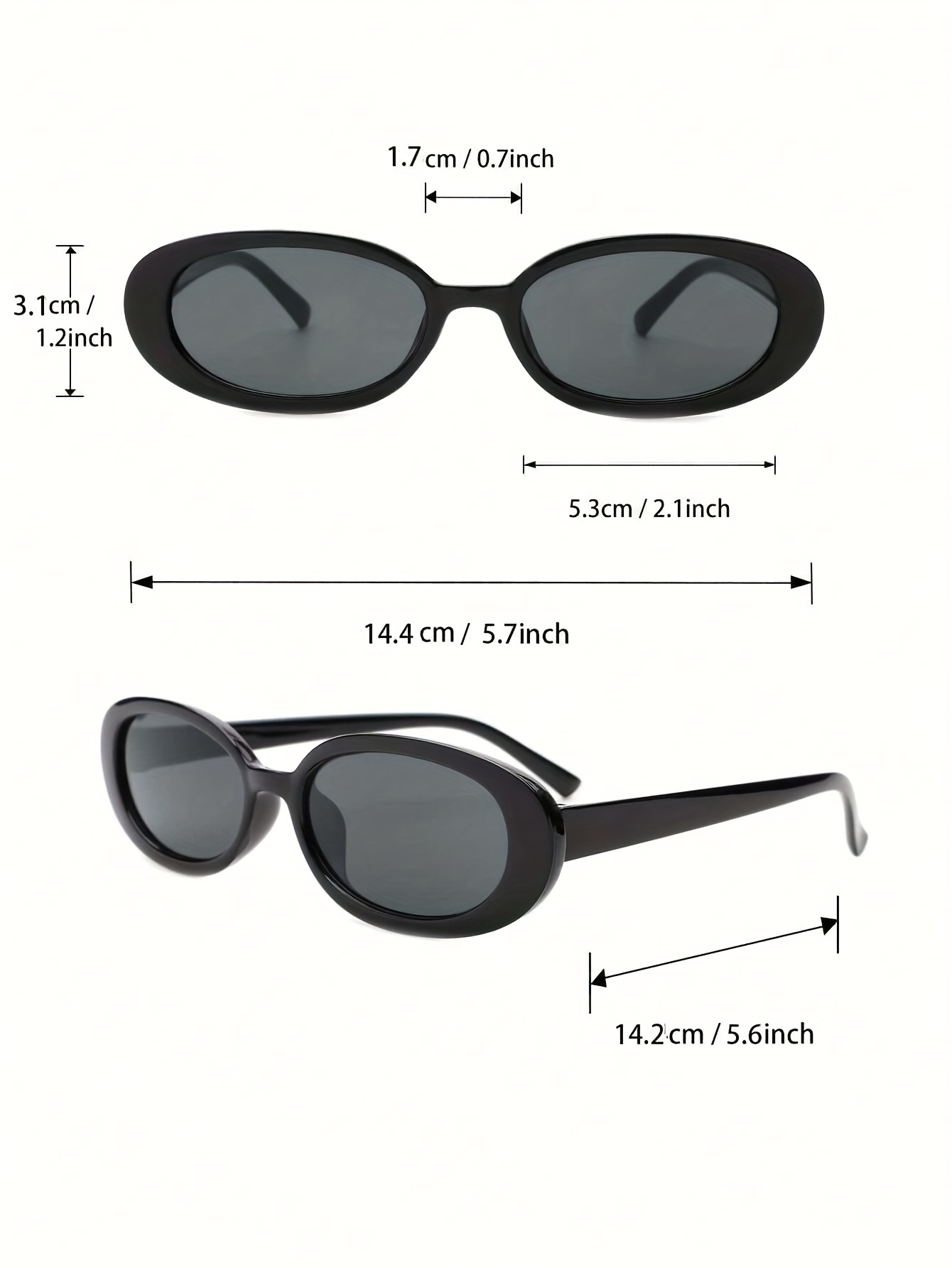 3 pcs geometric black frame glasses for women   lens for hiking travel and daily use details 6