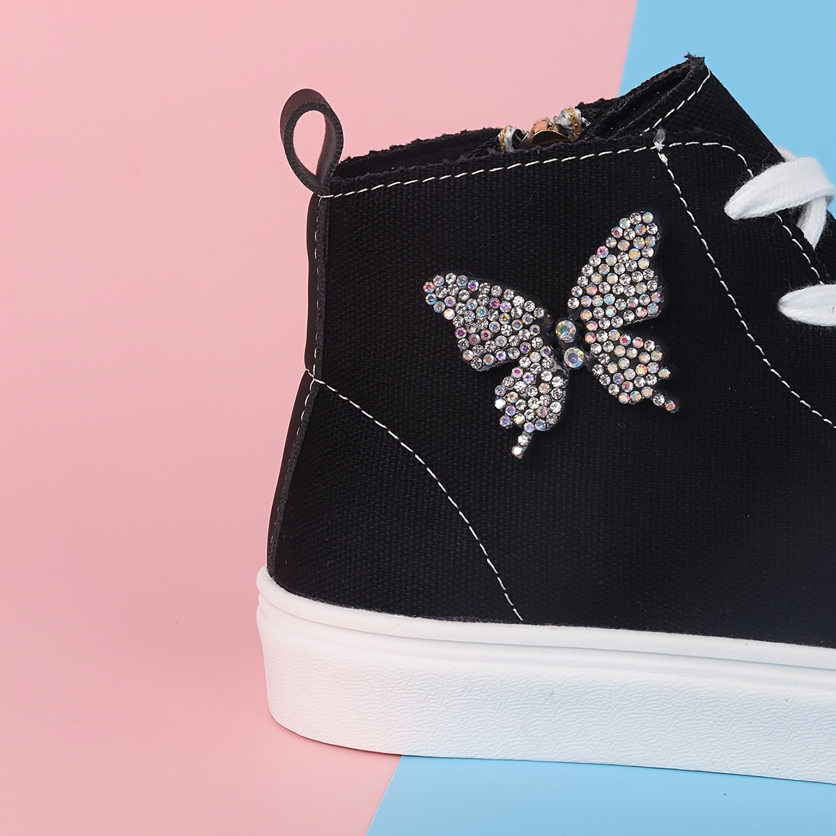 Damen Sneaker High Hohe WeiÃƒÂŸe Turnschuhe Schwarze