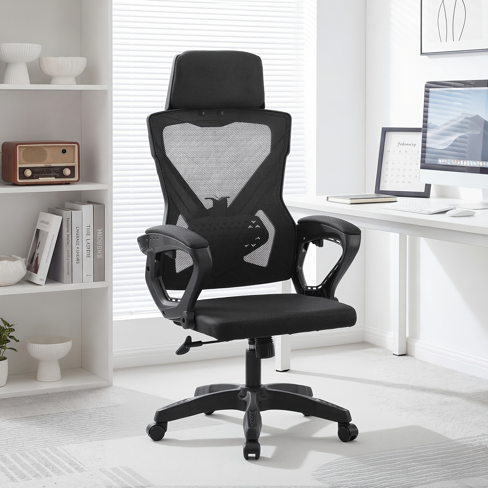 Image of Ergonomic Office Chair, Desk Chair - Adjustable Lumbar Support, 90°-150° Rocking Functions, 10cm Height Adjustable | Computer Chair For Home Office, Gaming Room