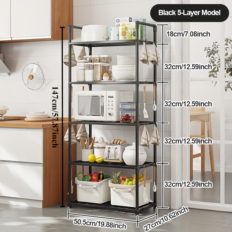 

4/5-tier Storage Shelf - Adjustable, Freestanding Organizer For Kitchen, Bathroom & Garage, Utility Shelves