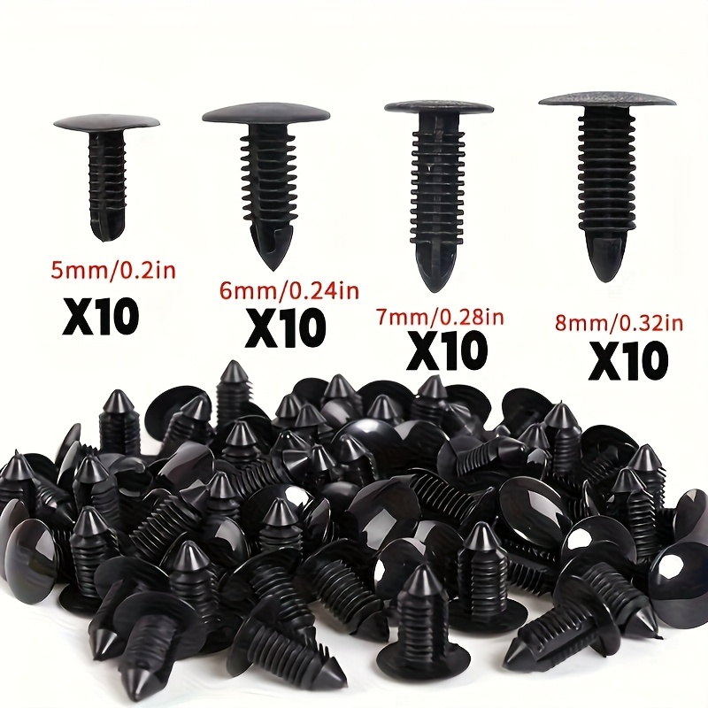 Image of 40pcs Plastic Rivet Push In 5mm 6mm 7mm 8mm Car Trunk Roof Trim Panel Fastener Clip Vehicle Retainer Clip Universal