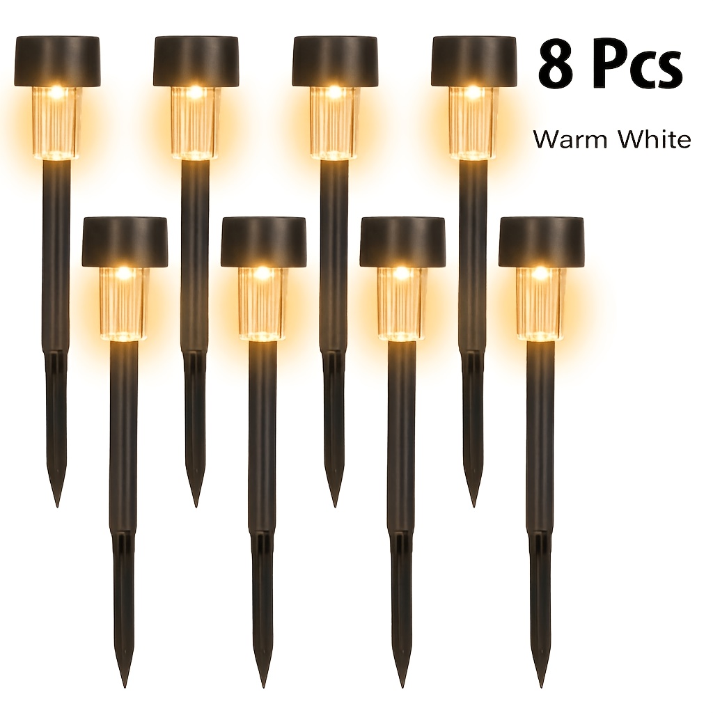 8pcs Solar Pathway Lights Outdoor, Led Decorative Tube Lights For Garden, Solar Powered Stake Lights, Auto Landscape Lighting For Walkway, Yard & Patio Decor