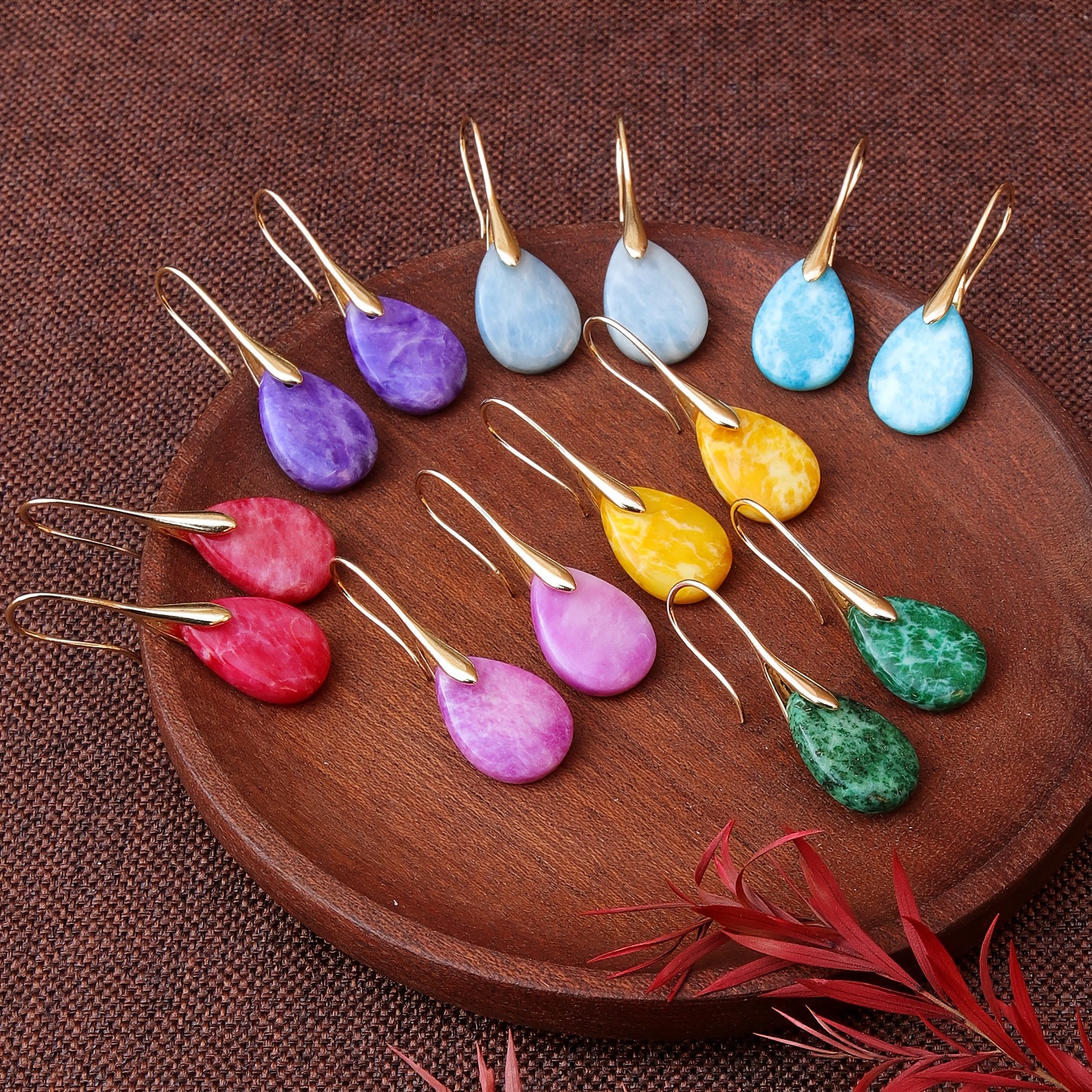 Women's Stylish Petite Natural Stone Earrings