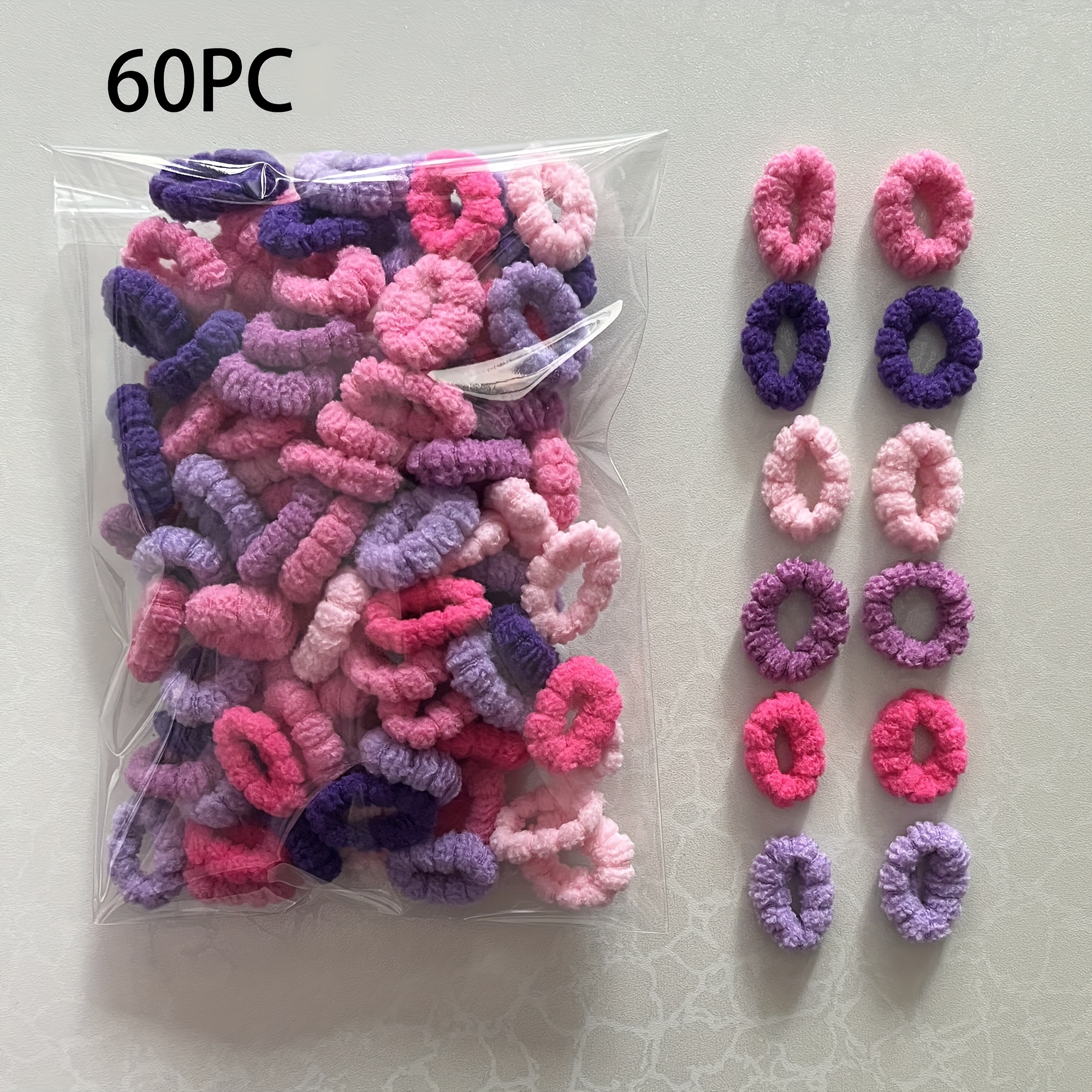 Image of 40/60pcs 's High-elastic Autumn Winter Colorful Hairbands Non-damaging Hair Braids Hair Ties Seamless Soft Hairbands Ponytail Fixing Hair Ropes Hair Circles