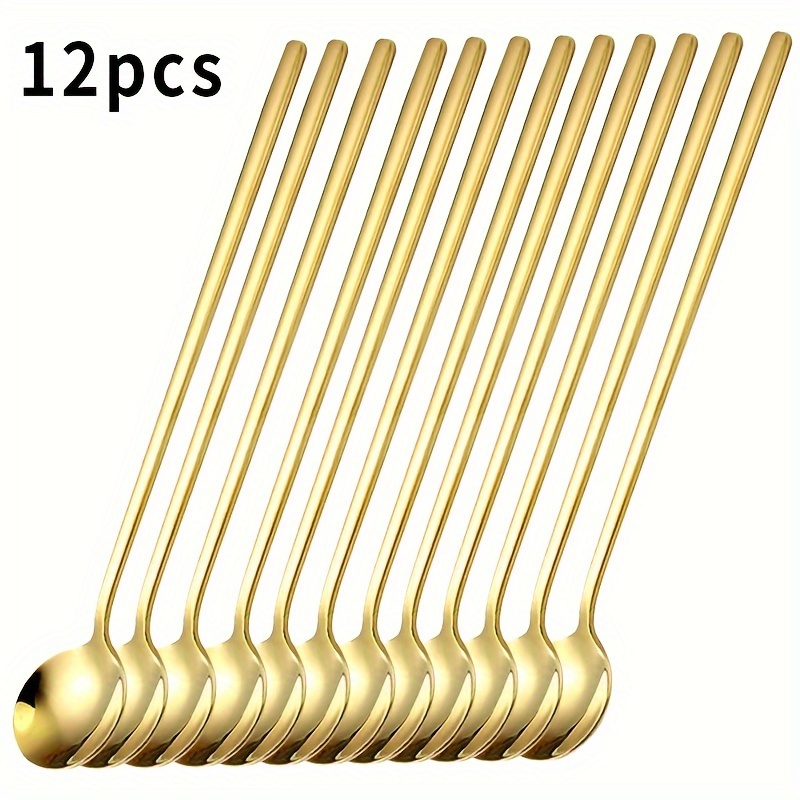 

12pcs Set Of Steel Long - For , Tea, & - For , Restaurants, Cafes