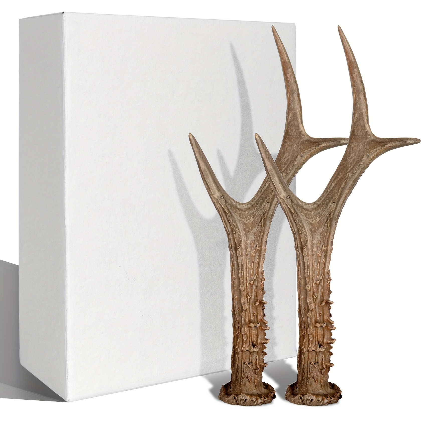 TEMU A Pair Of Christmas Simulation Antler Table Top Decoration, Christmas Front Door Wreath Decoration, Perfect For Holiday, Winter Or Rustic Themed