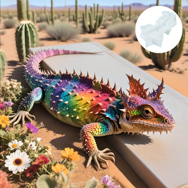 TEMU Candle Mold, 3d Angled Creative Lizard Silicone Mold, Suitable For Making Scented Candles, Resin Casting, Plaster Crafts, Home Decor Items, And Handmade Tools For Holiday Gifts